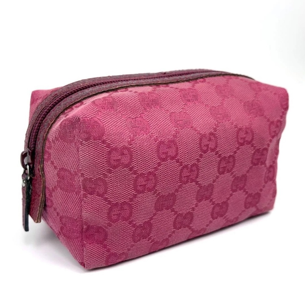 Gucci Pink Monogram Pouch - Picture 1 of 11